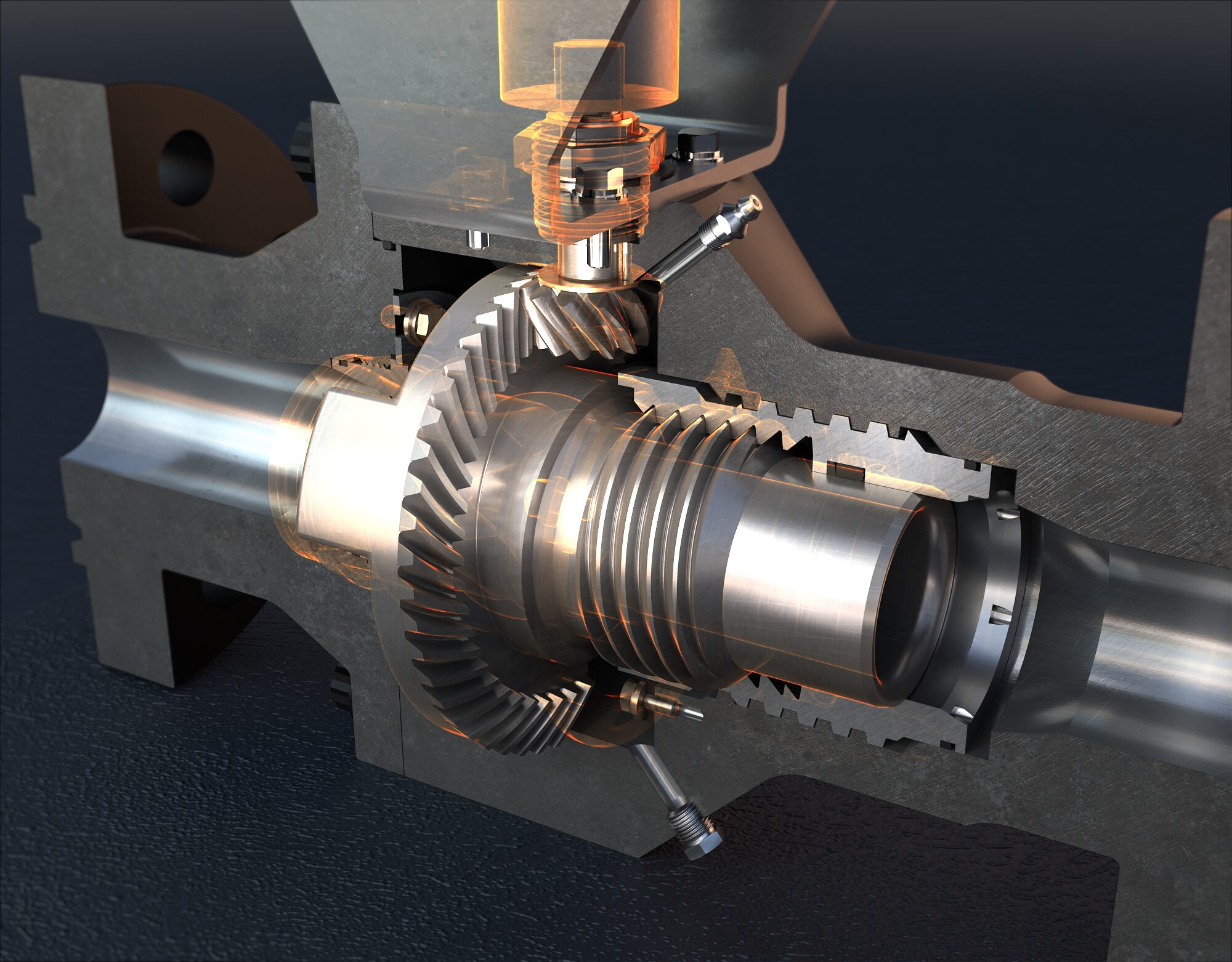 Atlas SSCV internal helical gear mechanism